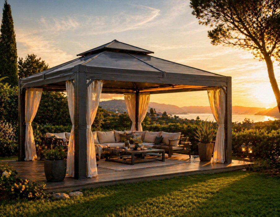 Gazebo da giardino su misura elegante e moderno